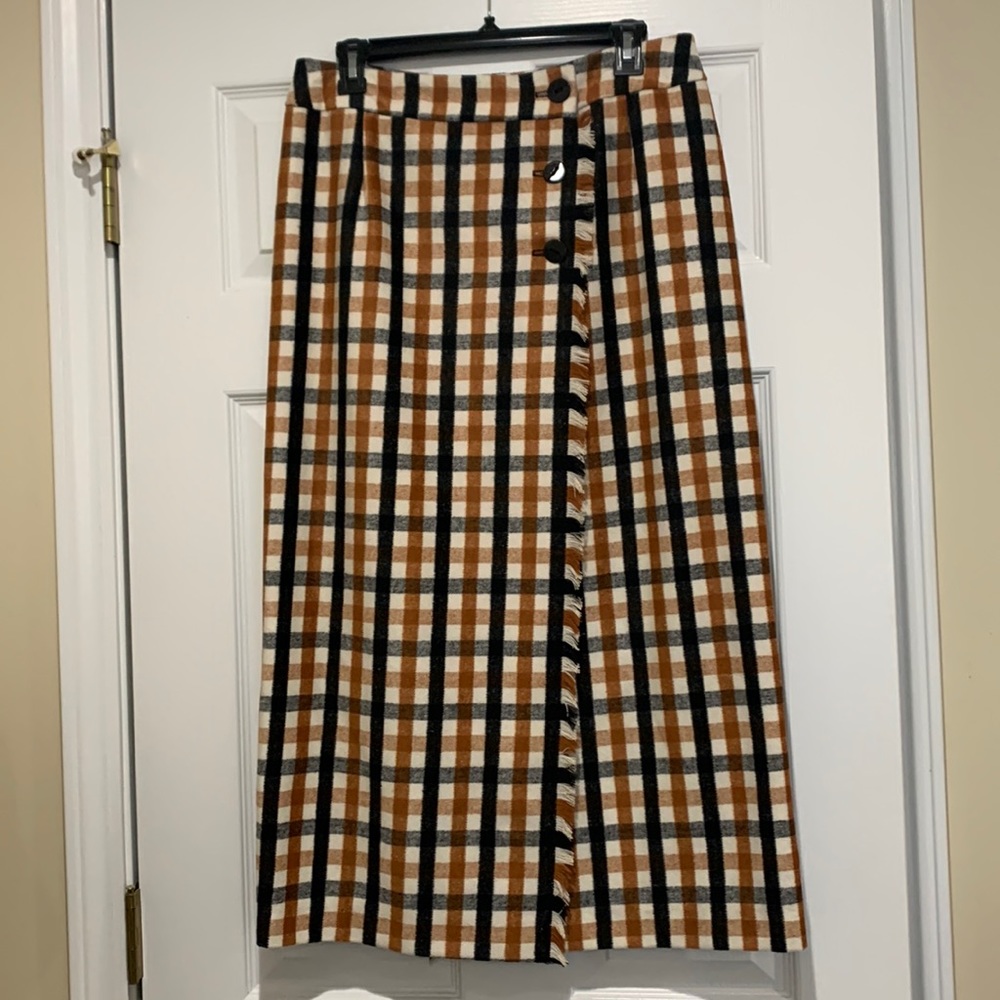 Plaid wrap around skirt